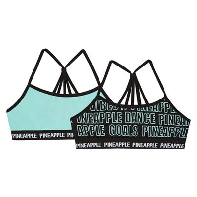 Pack of two girls' brand print crop tops